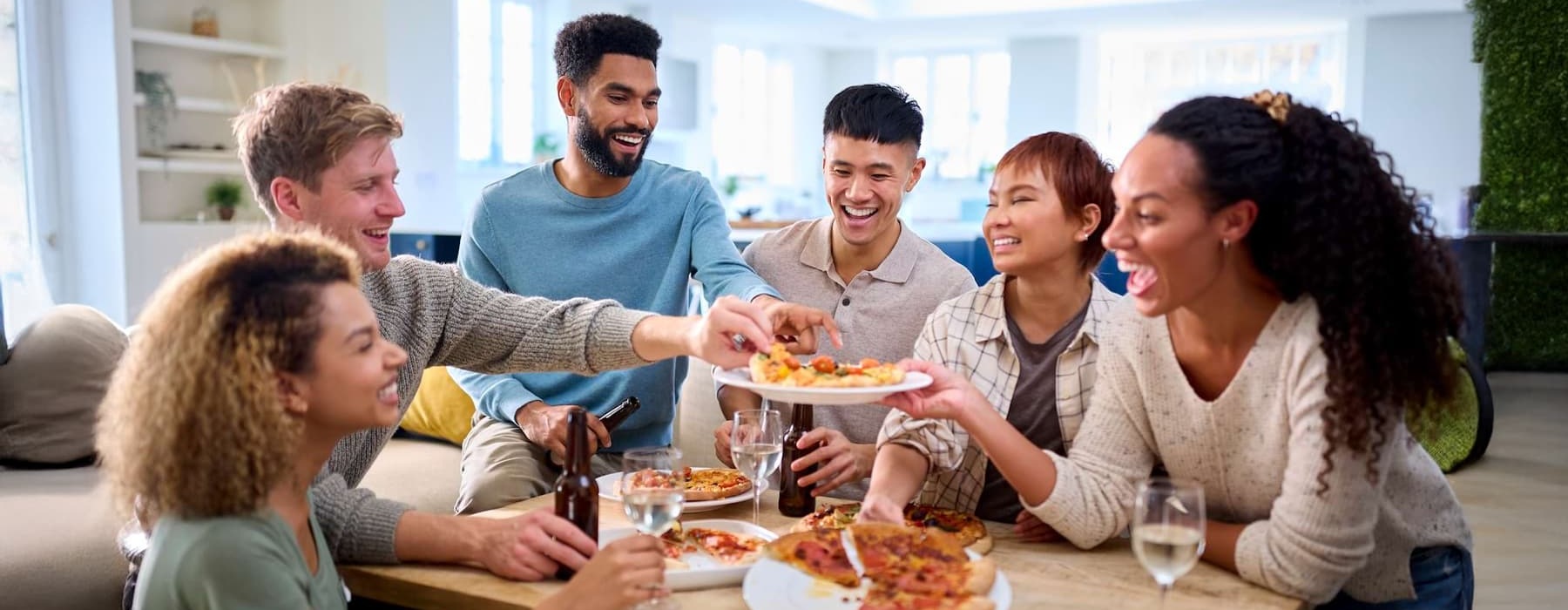 a group socializing