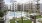 a pool in a courtyard between buildings