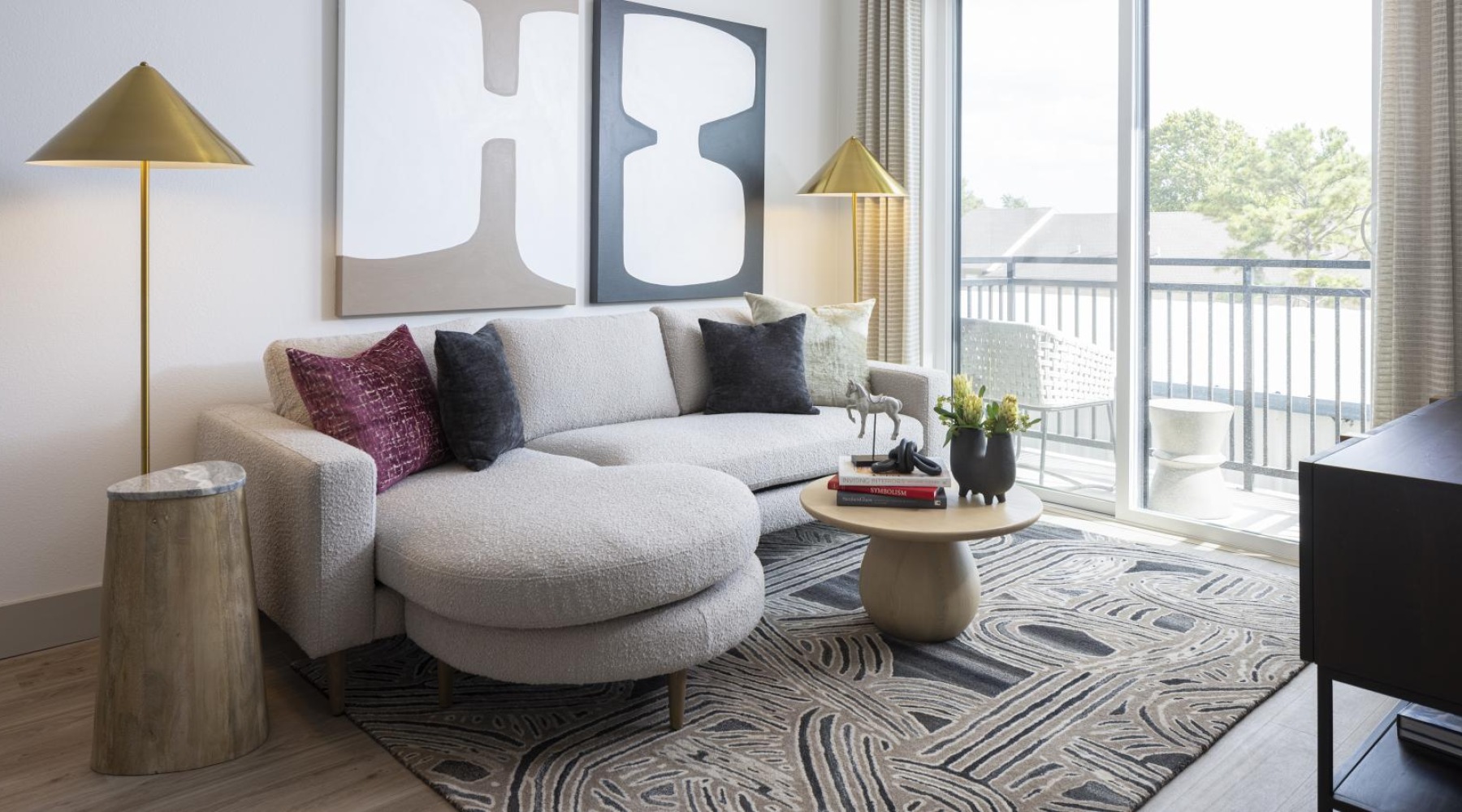 Feel at home with modern living spaces a living room with a large window